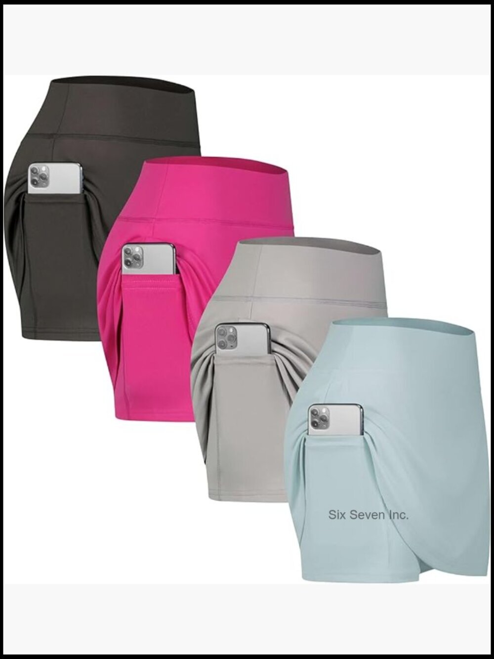 4-Pack Women's Active Skorts Lightweight Breathable with Pockets for Tennis Golf